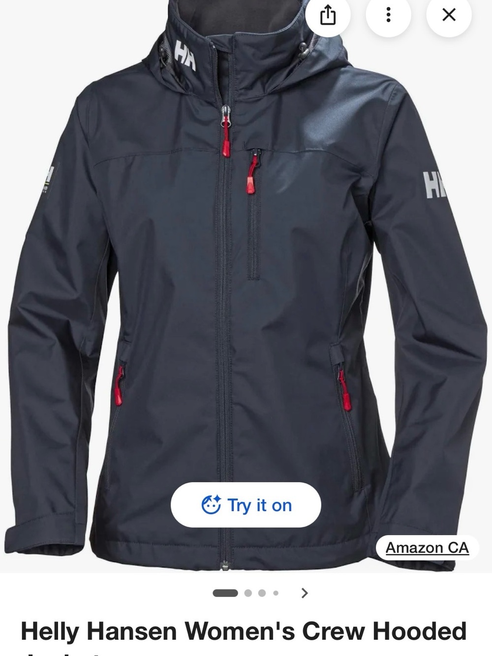 Helly Hansen Women's black Hooded Ski Jacket with Red Accents